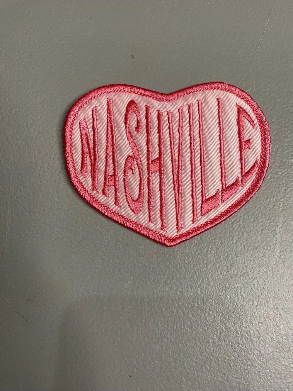 Stoney Clover Lane NASHVILLE Heart Patch Pink & Red Embroidered Patch